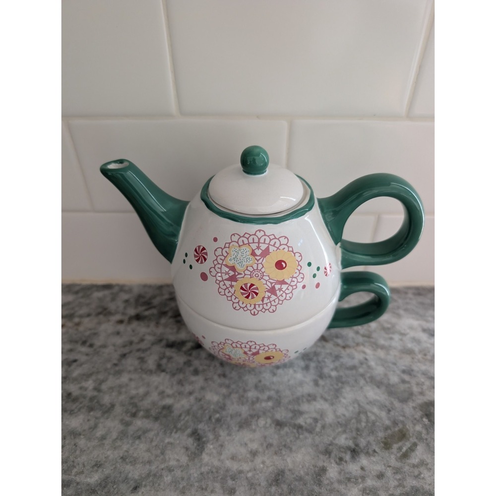 Trim A Tree Holiday Kitschy Teapot‎ With Lid, BN